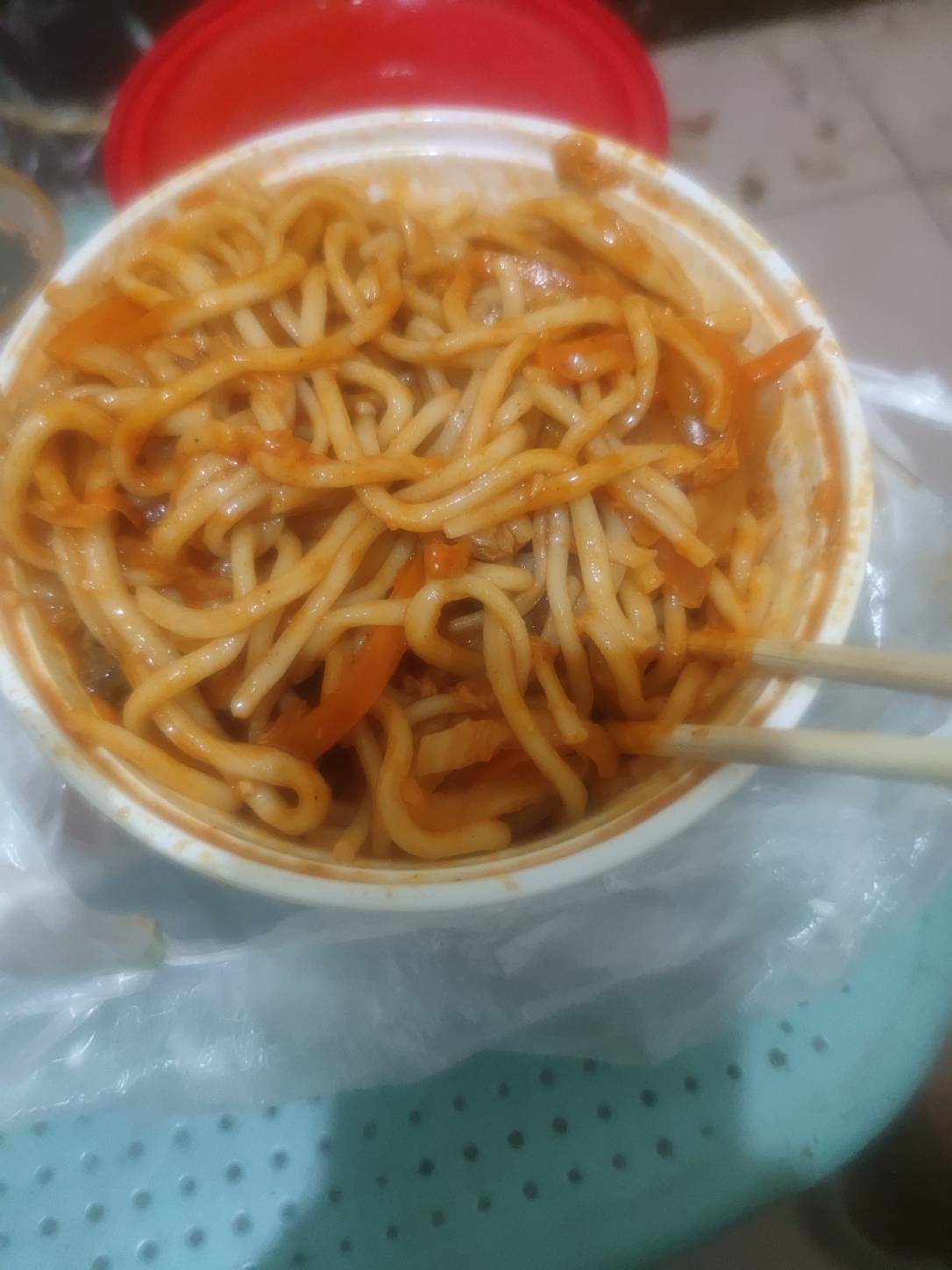 新店真狠呀，点的炒拉面，备注饭量大多给点，好家伙直接满满当当，拎着都坠手，压的结60 / 作者:虎虎虎虎虎虎虎 / 