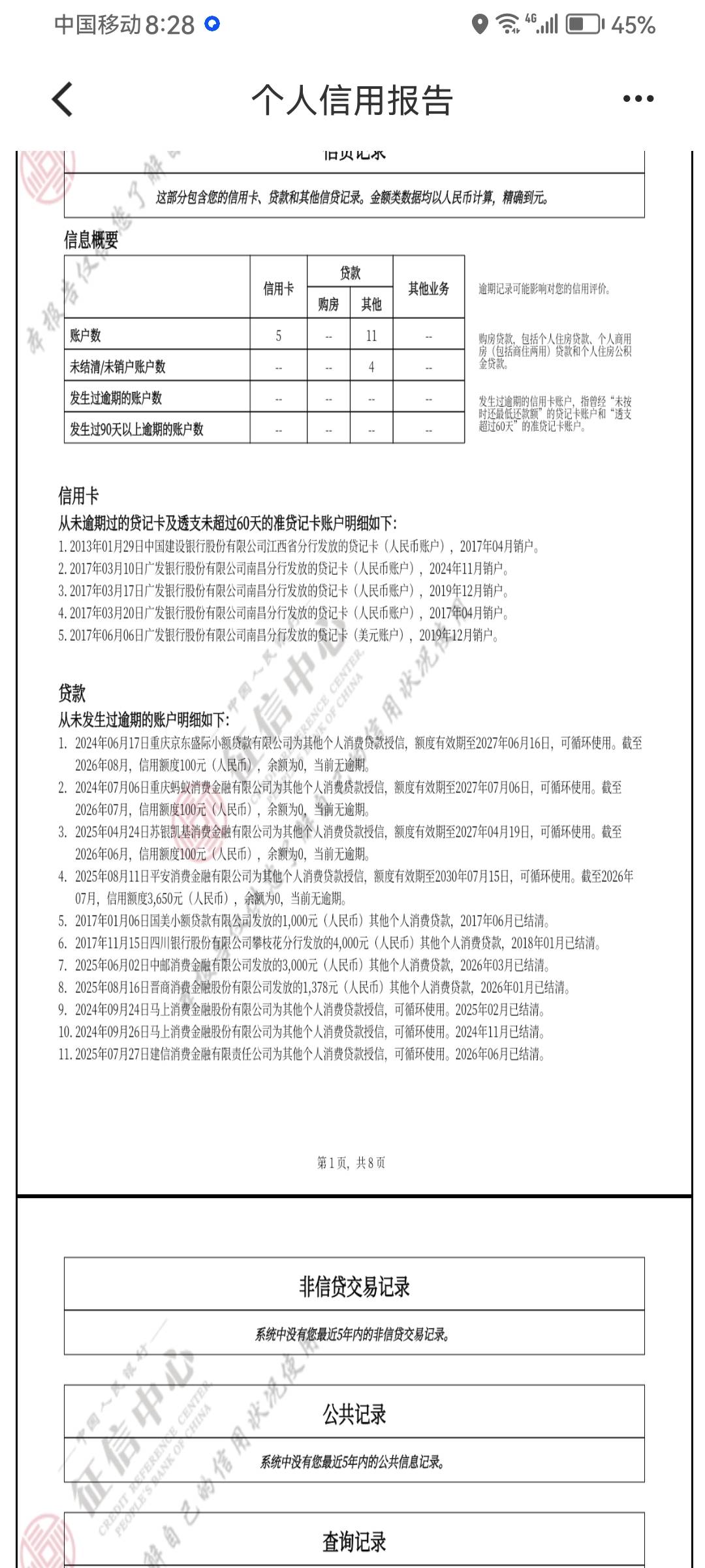 我这个征信怎么样？还有就是那个苏银凯基和平安消费金融是好分期借款的时候的资方我都86 / 作者:你在他乡999 / 