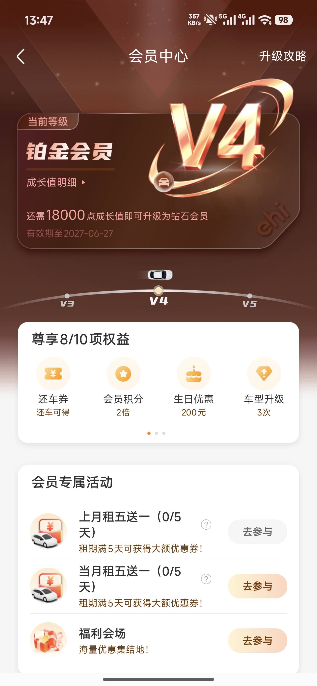 有木有一嗨租车，需要升级铂金会员的老哥？名额20出，看规则

37 / 作者:终究不如你 / 