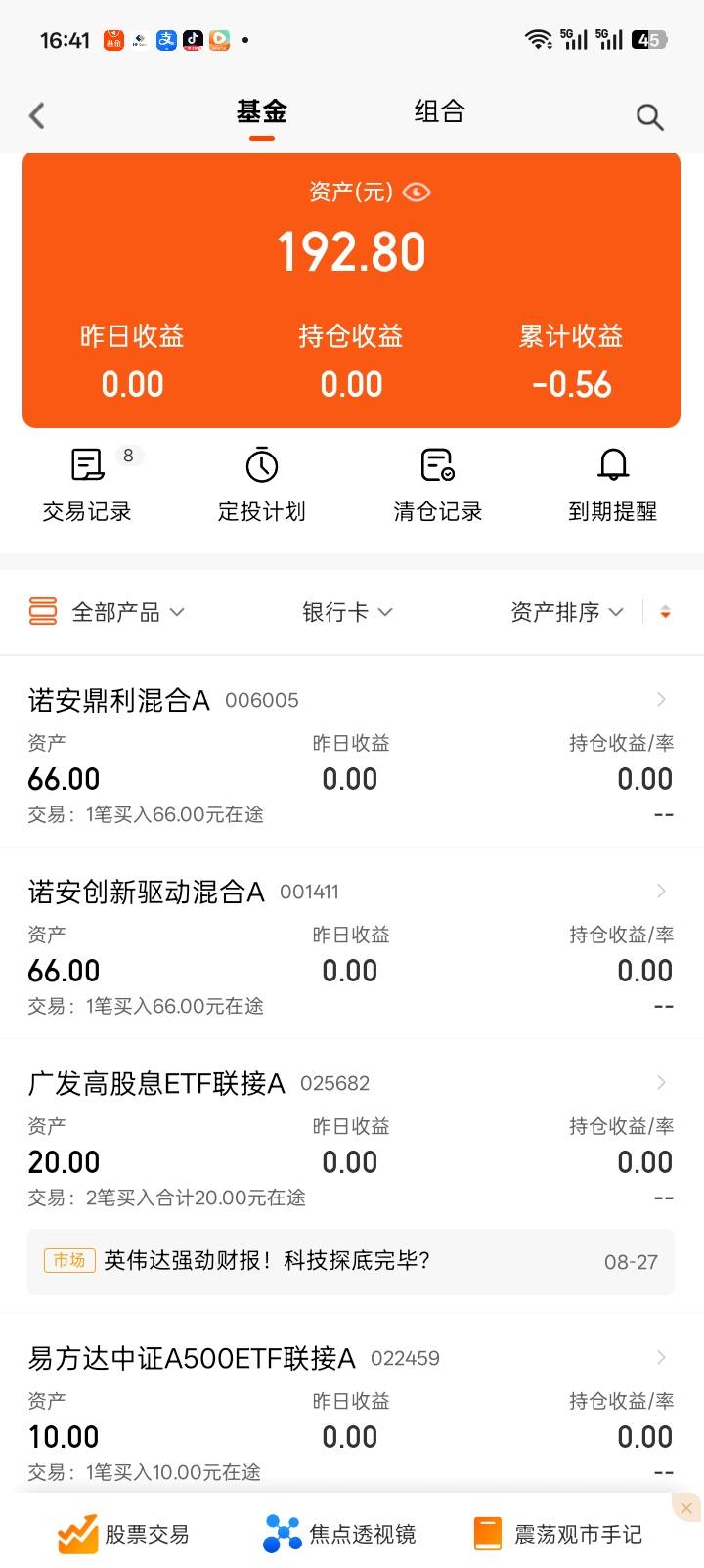 天天基金66减6两个，10减8六个都买了，是不是星期三就能卖出了，有60，到时候就算亏损20 / 作者:红透半边天 / 