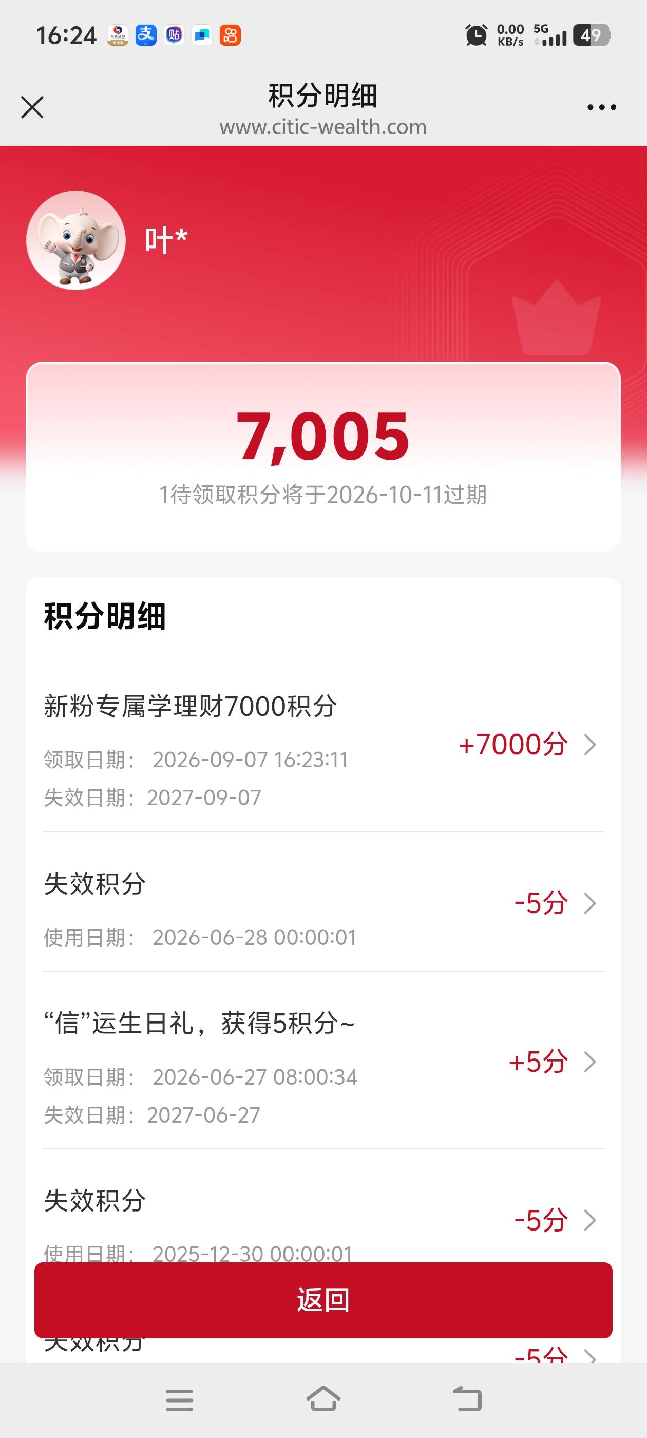 刚那老哥发的中信小暖象中了7000积分，但是没e卡了，老哥们可以去看看，我是老人不是33 / 作者:淘金者zz / 