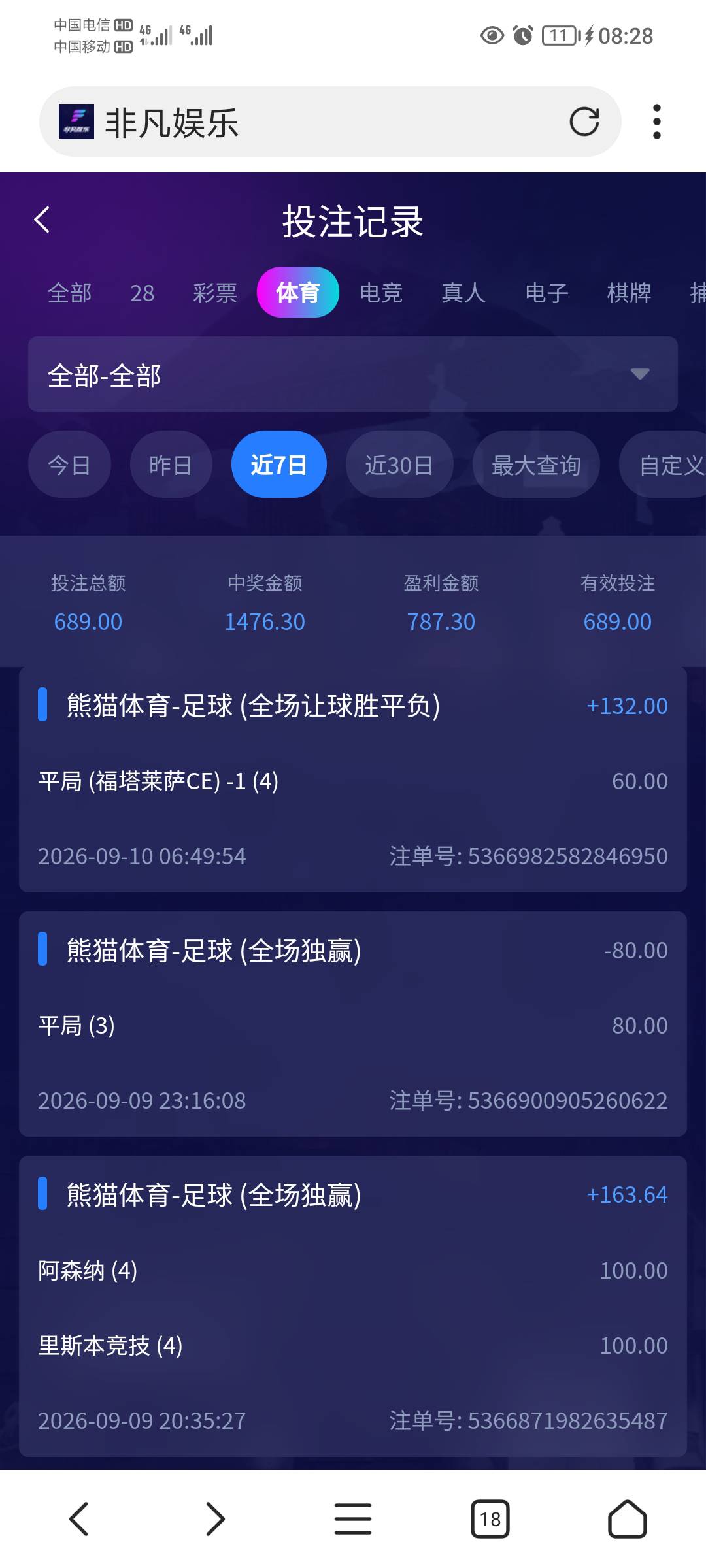 足球要想盈，只选二串一，这四天算上被米兰黑的600，已经赢了1千四了

45 / 作者:司马马化腾 / 