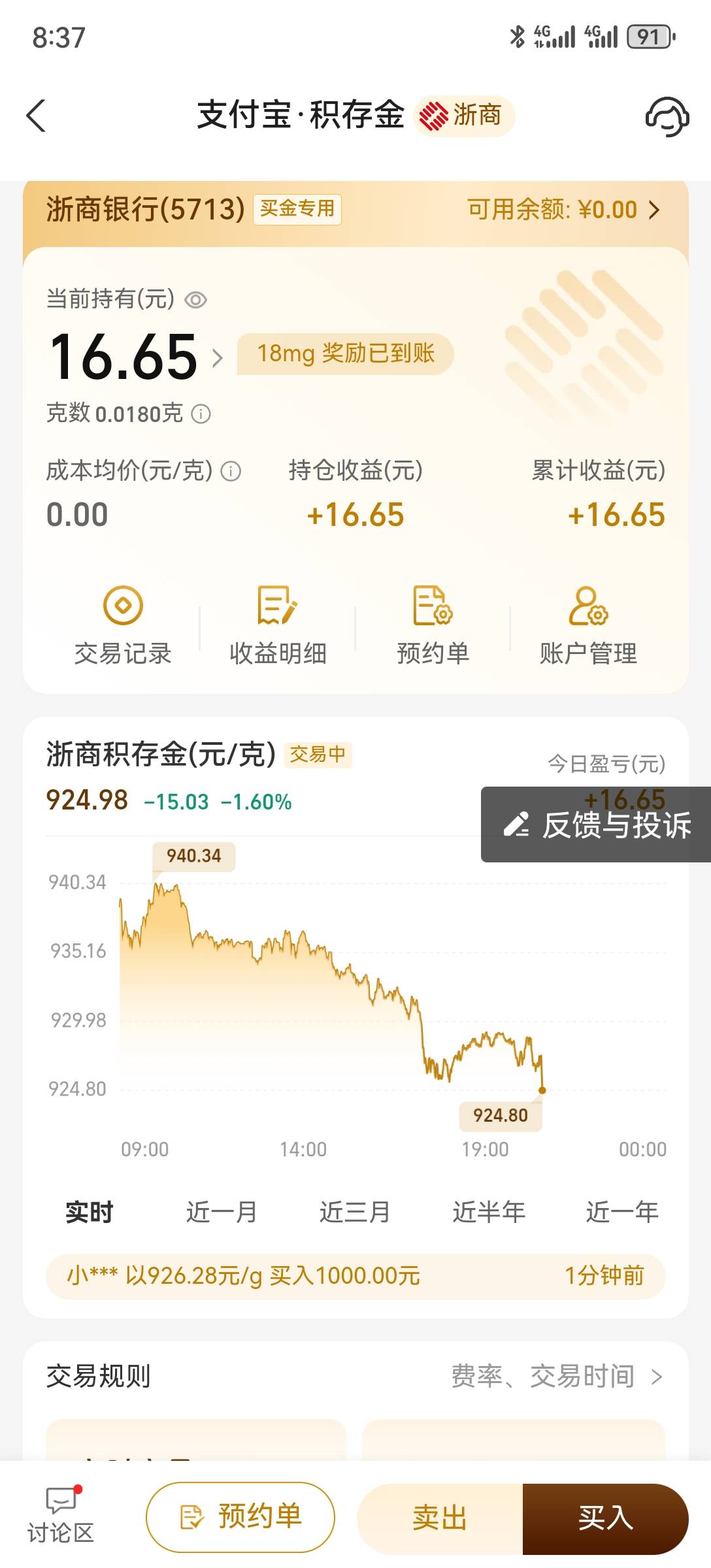 积存金开了浙商给了16.5＋8.5共25毛，开了民生给了16毛，40毛



77 / 作者:2026马年大吉 / 