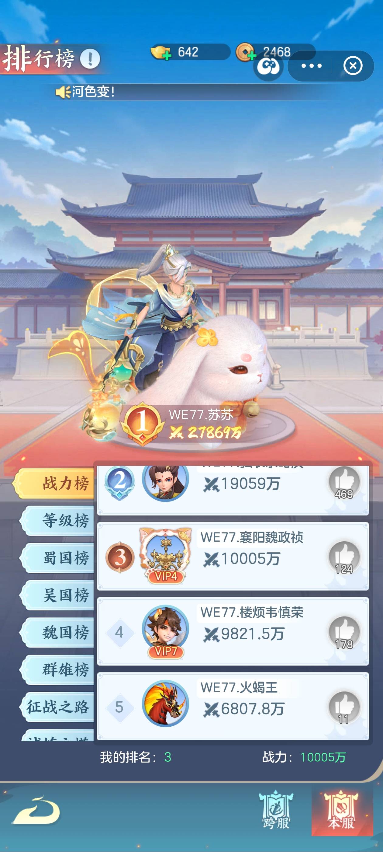 榜4这个老s子。为了超过我直接压1000块抽这个典韦给我笑死了。我零氪天天白P零会员经7 / 作者:晴空免疫性 / 